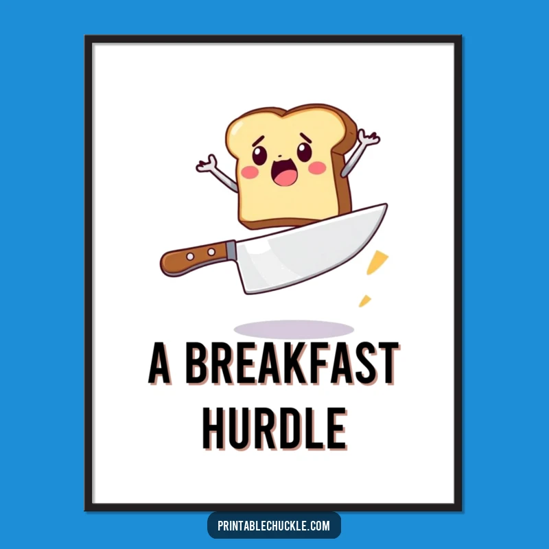Funny Toast Jump Poster: Whimsical Breakfast Art, Perfect Funny Gift for Kitchen Walls