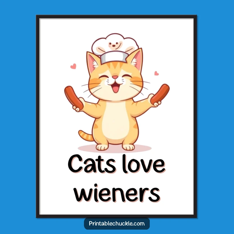 Funny Chef Cat Poster: Hilarious Culinary Art, Perfect Wall Decor Funny Gift