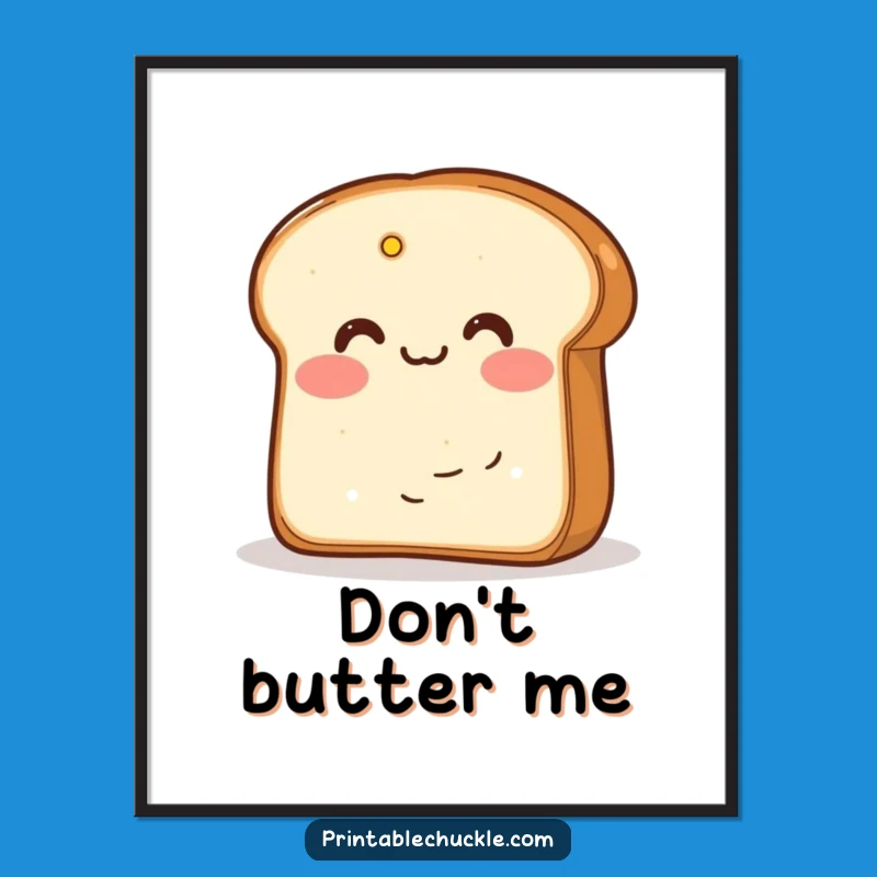 Funny Blushing Bread Butter Poster: Adorable Wall Art for Foodies