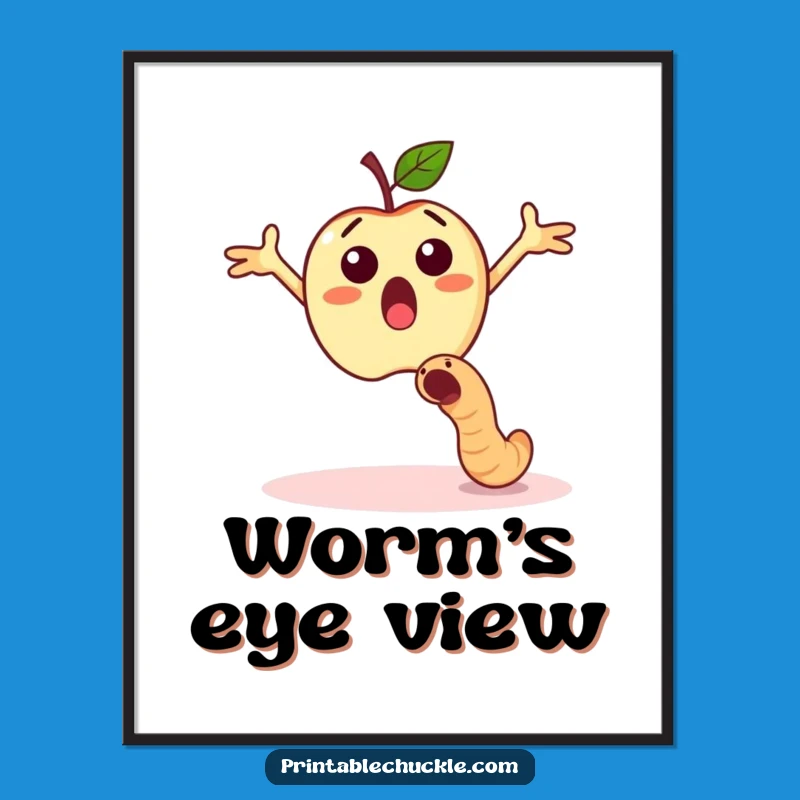 Funny Apple Worm Dodge Poster - Quirky Wall Art of Surprise