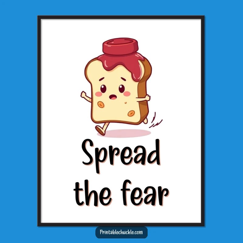 Funny Bread vs Jam Poster: Hilarious Breakfast Art, Perfect Wall Decor Funny Gift