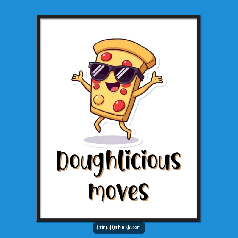 Funny Dancing Pizza Poster: Add Some Funky Vibes to Your Walls
