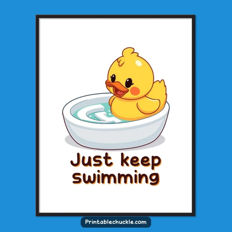 Funny Rubber Duck Poster: Decorate with Determination and Bathtub Maze Humor
