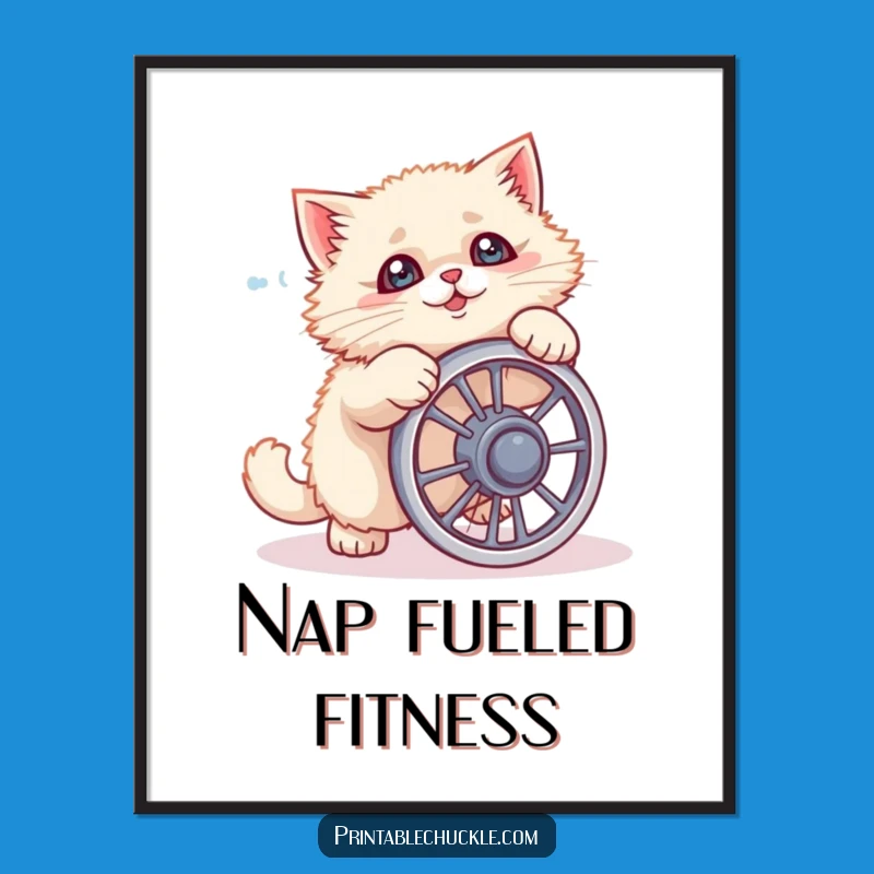 Funny Cat Ab Wheel Fail Poster A Hilarious Wall Decor Gift