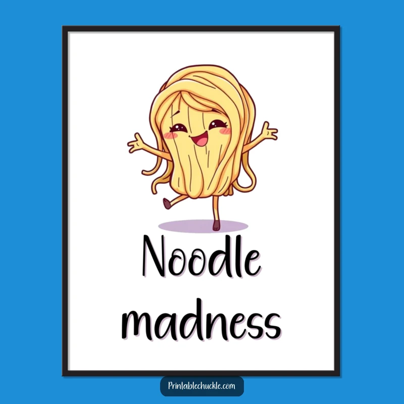 Funny Dancing Spaghetti Noodle Poster - Hilarious Wall Art for Food Lovers