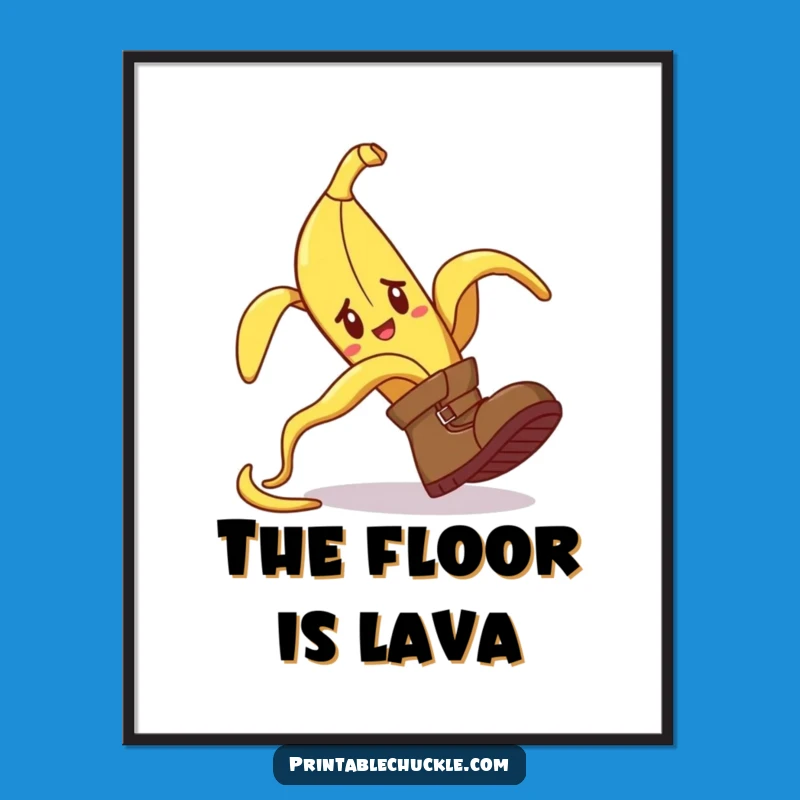 Funny Banana Peel Tripping Boot Poster: Hilarious Wall Art for Giggle Lovers