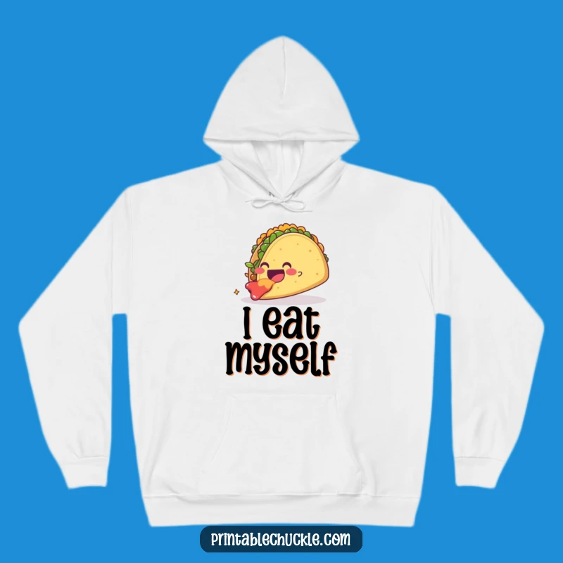 Cozy Funny Taco Devouring Taco Hoodie, Foodie Comfort Gift