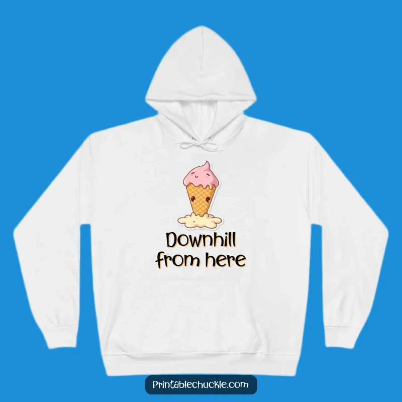 Funny Melting Ice Cream Cone Hoodie - Cozy Dramatic Fall Sweatshirt, Perfect Funny Gift