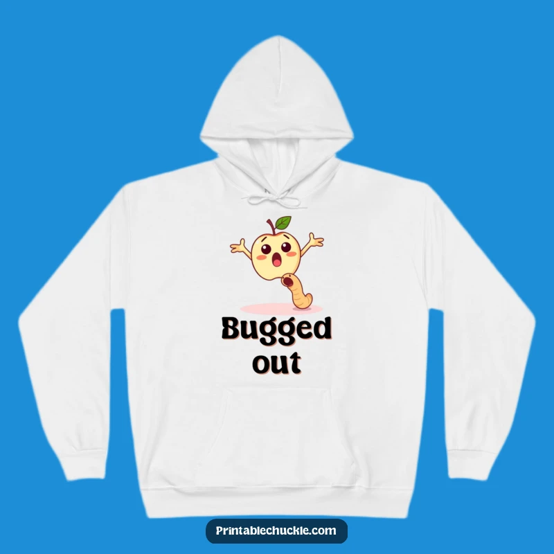 Funny Apple Worm Dodge Hoodie - Cozy Scare & Warmth Gift