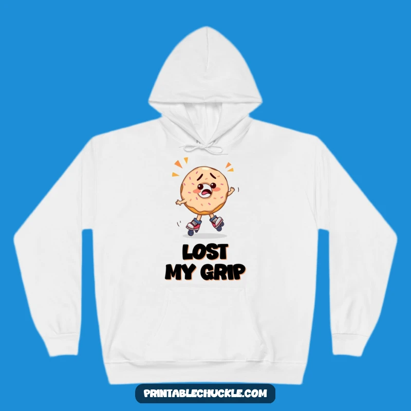 Funny Cozy Confused Donut Roller Skating Hoodie - Warm & Humorous Gift!