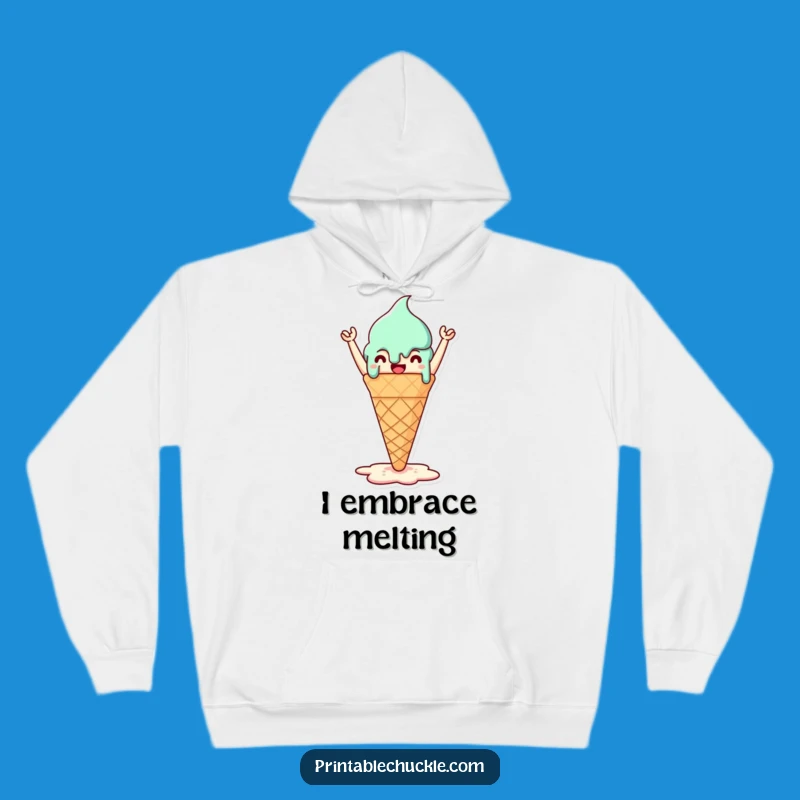 Funny Melted Ice Cream Cone Hoodie - Cozy Comfort & Sweet Nostalgia!