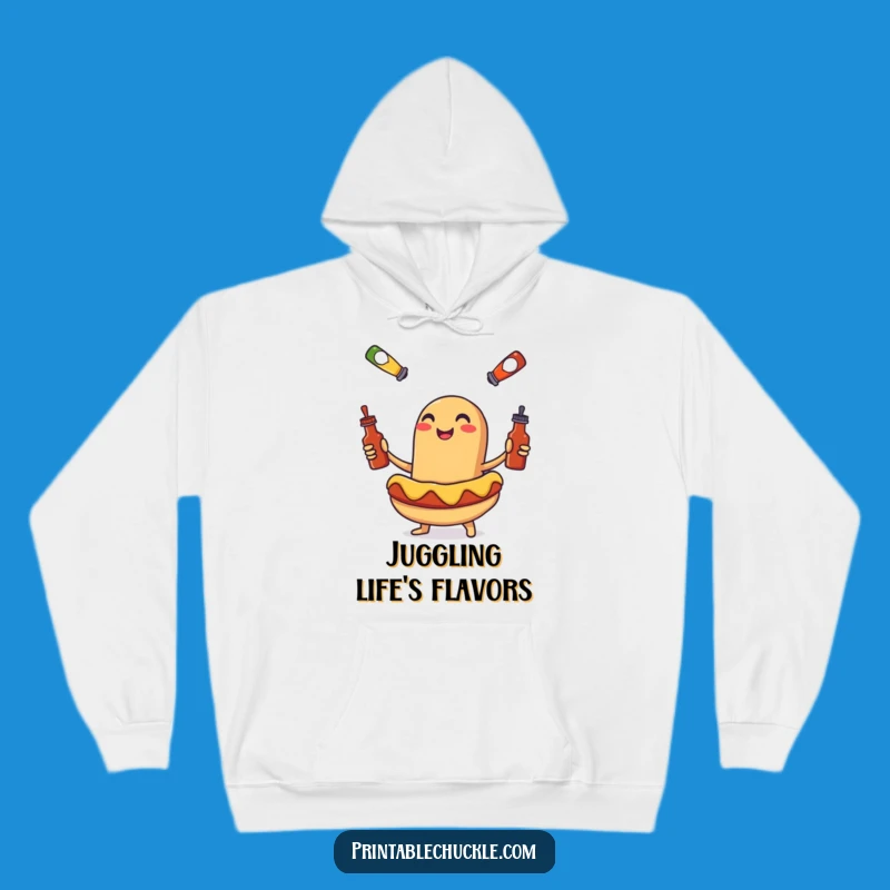 Funny Hot Dog Juggling Hoodie - Cozy and Hilarious Gift