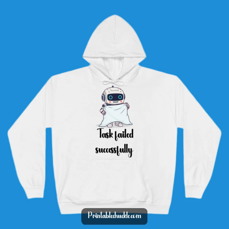 Funny Clumsy Robot Fitted Sheet Hoodie - Cozy Chore Sweatshirt, Perfect Funny Gift