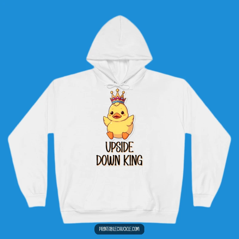 Funny Upside Down Duck Crown Hoodie: Cozy Confused Royalty, Ultimate Funny Gift