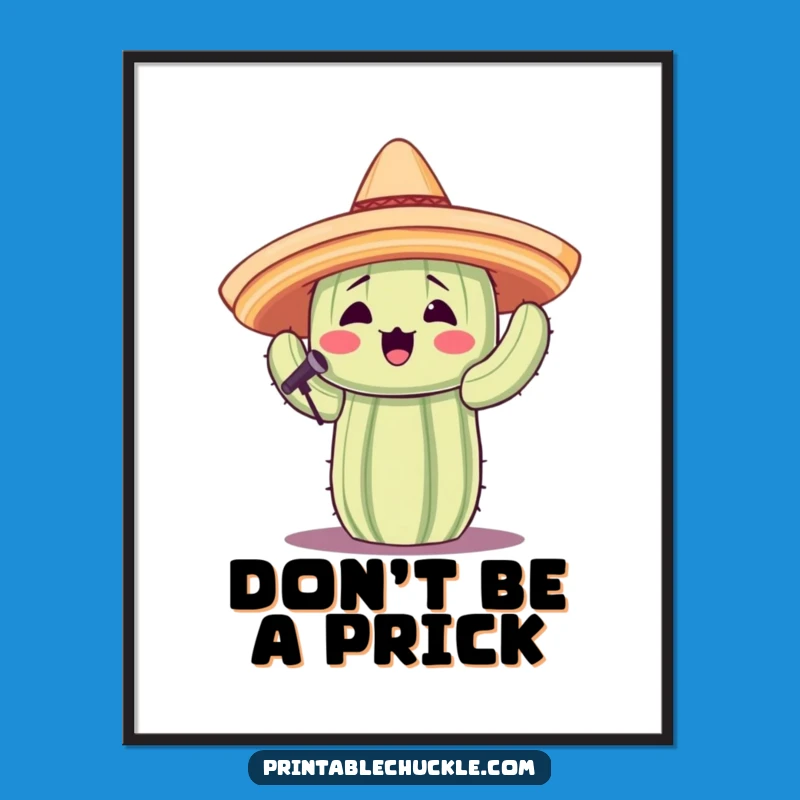 Funny Free Printable Wall Art: Cactus Serenade, Quirky DIY Downloadable Decor