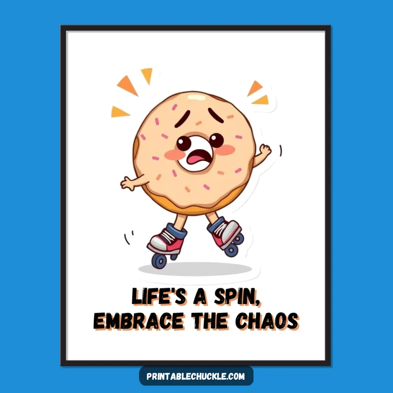 Free Printable Confused Donut Roller Skate Art - Funny Downloadable Decor