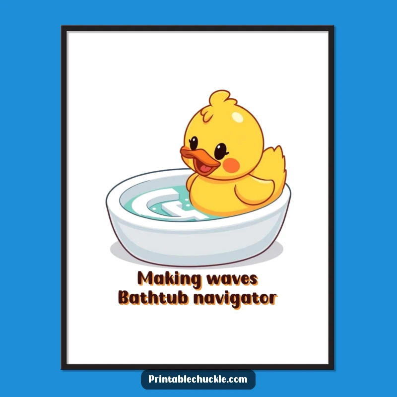 Funny Free Printable Wall Art: Duck Bathtub Maze Challenge - DIY Downloadable Decor!