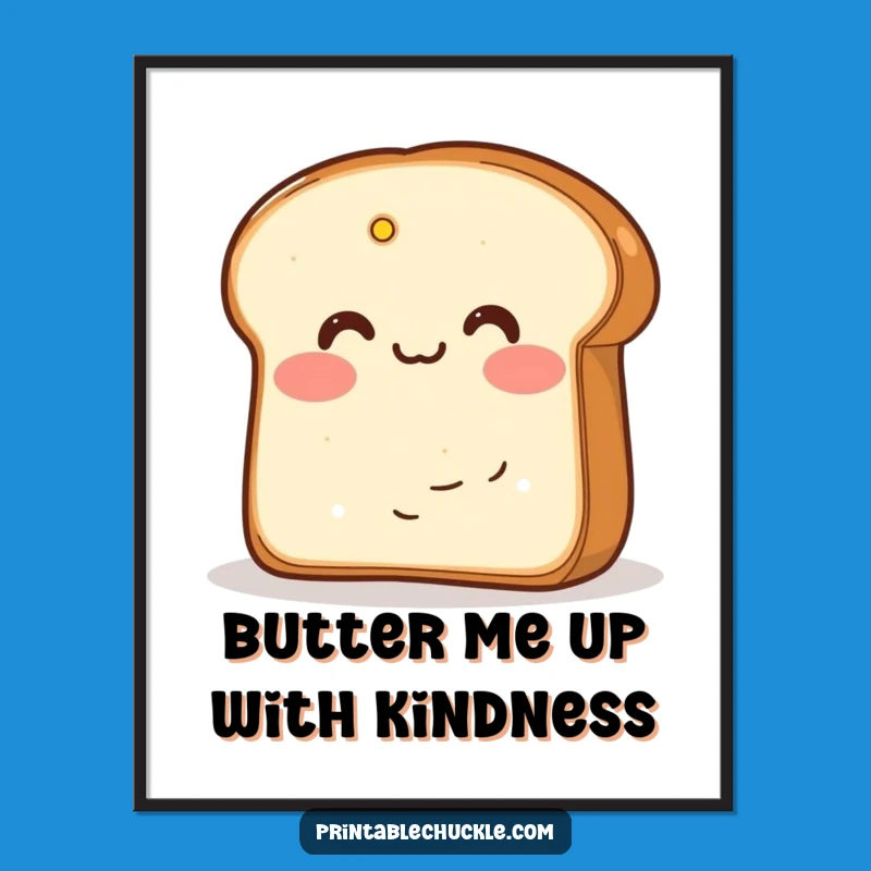 Funny Free Printable Wall Art: Shy Bread & Butter Comical Downloadable Decor