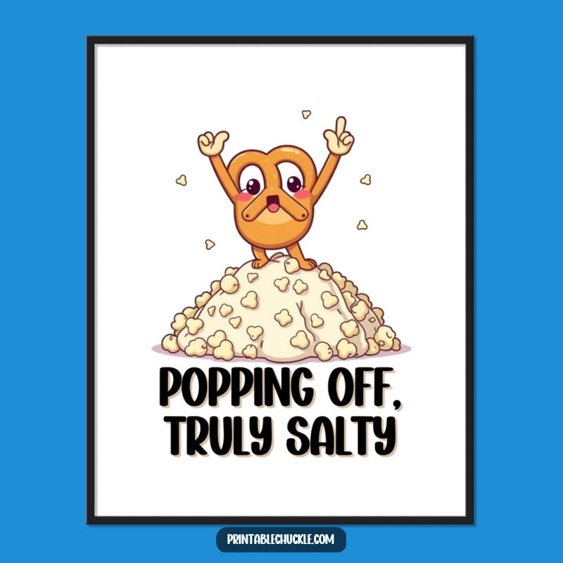 Free Printable Pretzel Wall Art: Popcorn Peak Adventure - Funny Downloadable Decor
