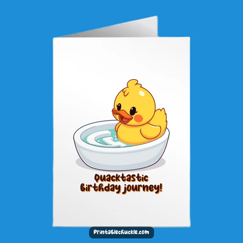 Free Printable Birthday Card: Duck Bathtub Maze - Funny Downloadable Gift!