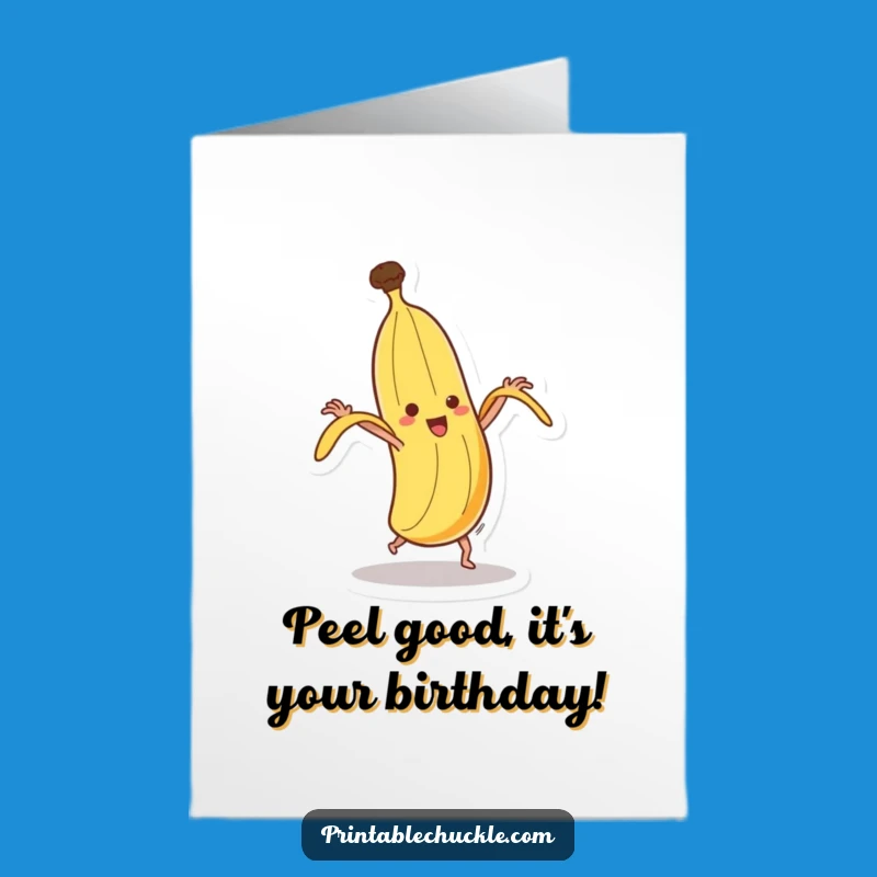 Free Printable Happy Birthday Card: Funny Dancing Banana DIY Downloadable Gift