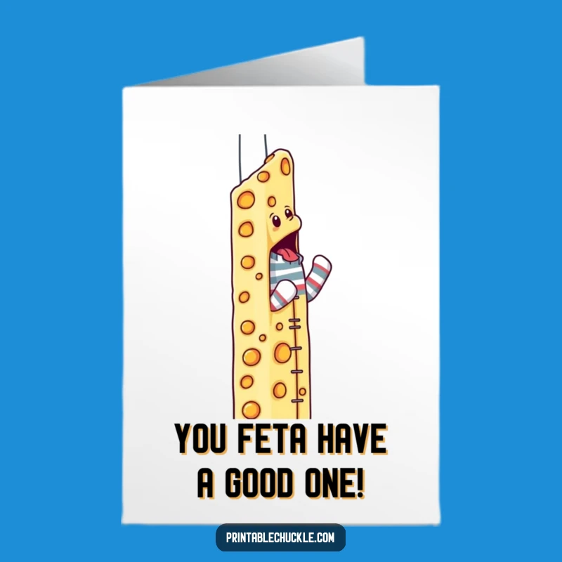 Funny Free Printable Sock Puppet Cheese Climb Birthday Card - Unique Downloadable Gift