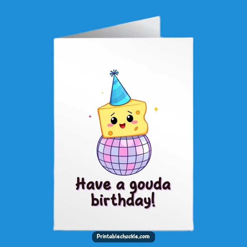 Free Printable Birthday Card: Cheesy Disco Party!
