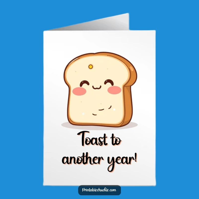 Free Printable Funny Birthday Card: Shy Bread & Butter's Embarrassed Humor Greeting