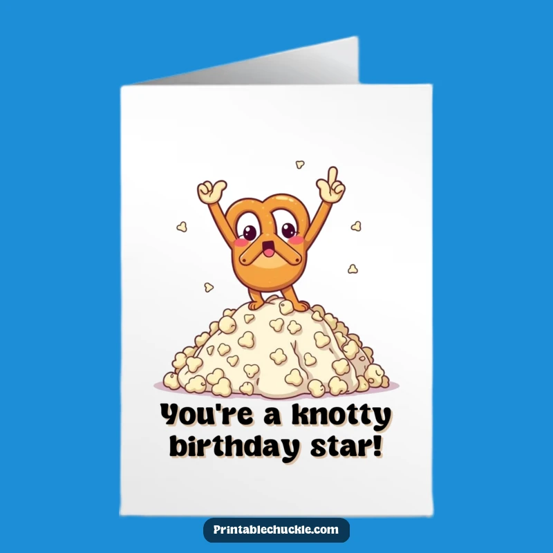 Free Printable Pretzel Birthday Card: Popcorn Peak Victory - Funny Downloadable