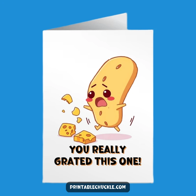 Free Printable Congrats Card: Funny Baguette & Cheese, Humorous Downloadable Gift