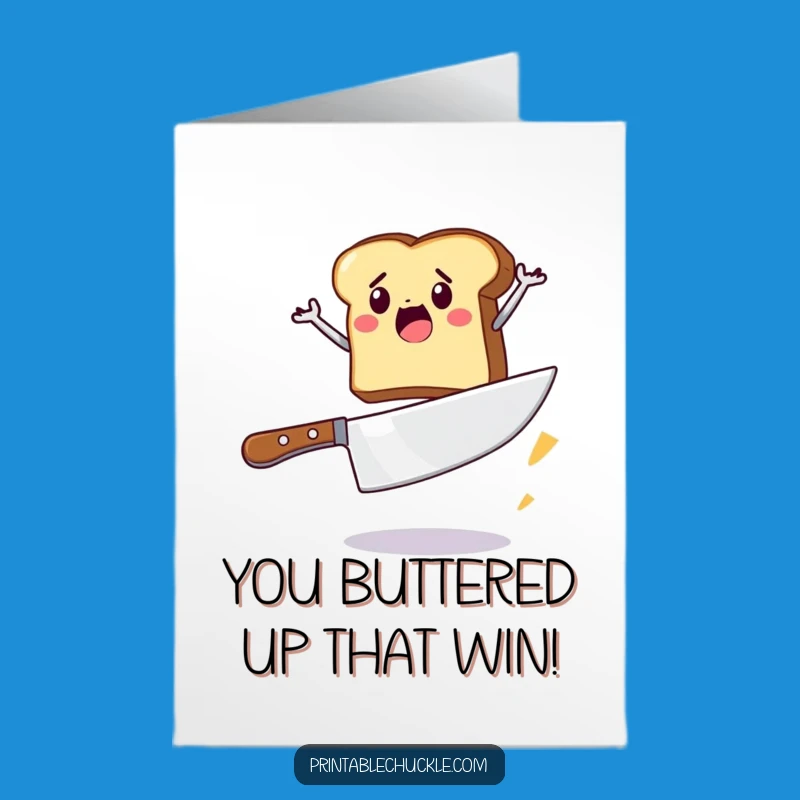 Free Printable Congrats Card: Toast Jump Victory, Hilarious DIY Downloadable Gift for Success