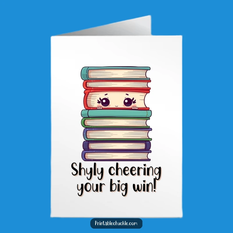 Free Printable Shy Book Congrats Card: Funny Downloadable for Any Occasion