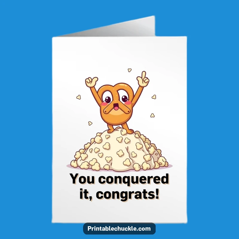 Free Printable Pretzel Congratulations Card: Summit Snack Success - Funny Downloadable