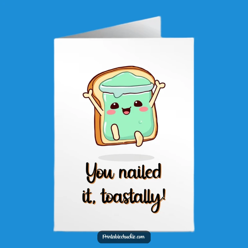 Free Printable Congrats Card: Toast Jumps for Joy!