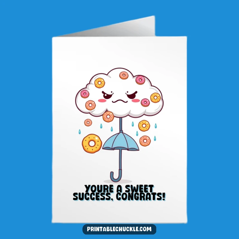Free Printable Donut Cloud Congrats Card - Delicious Downloadable Gift for Success