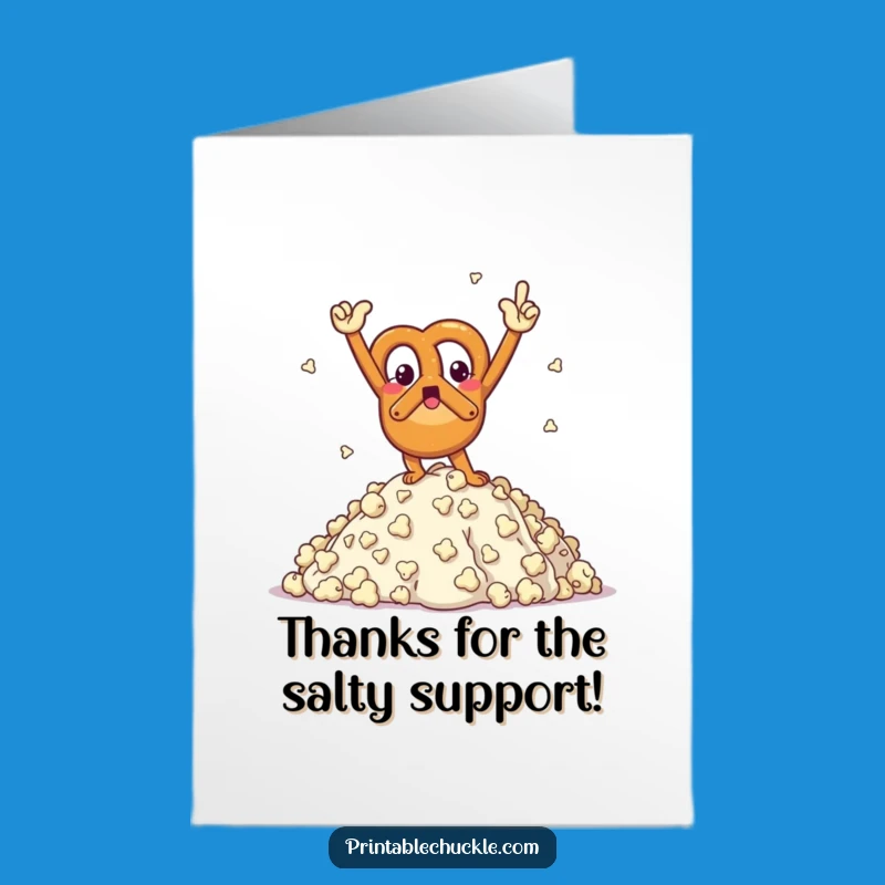 Free Printable Pretzel Thank You Card: Salty Achievement - Funny Downloadable