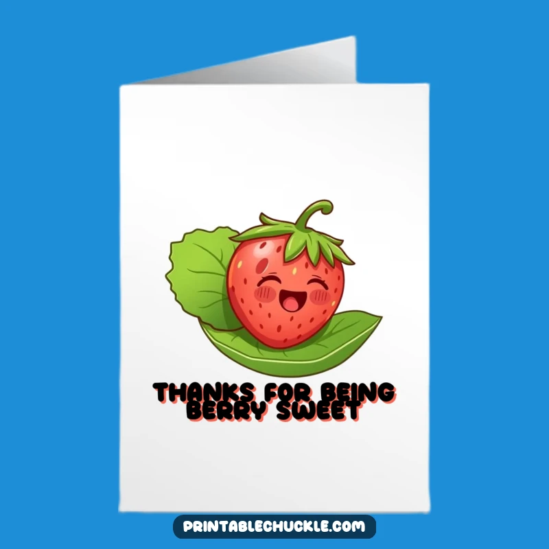 Free Printable Strawberry Thank You Card: Sweet Downloadable Gift for Gratitude