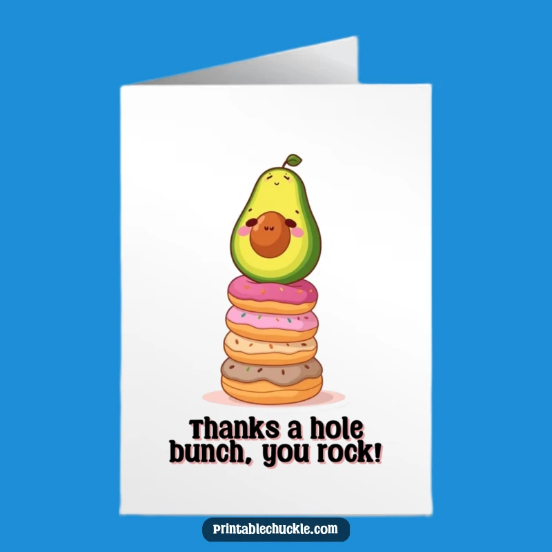 Free Printable Thank You Card: Avocado's Sweet Balance - Downloadable Gift