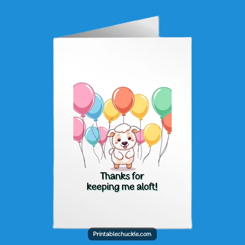 Funny Free Printable Thank You Card: Balloon Herding, Express Thanks with Downloadable Gift