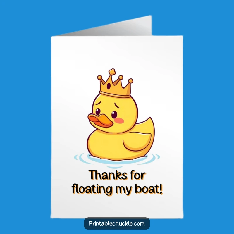 Funny Free Printable Thank You Card: Confused Duck King, Express Thanks with Downloadable Gift