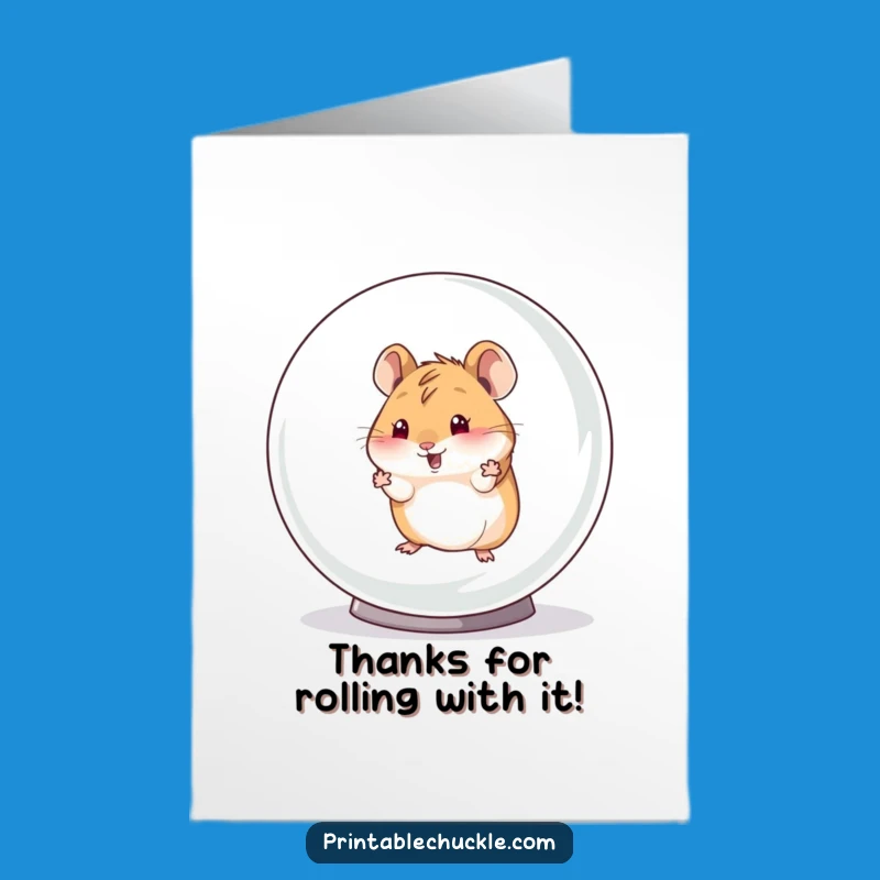 Funny Free Printable Thank You Card: Escaping Hamster, Express Gratitude with Downloadable Gift