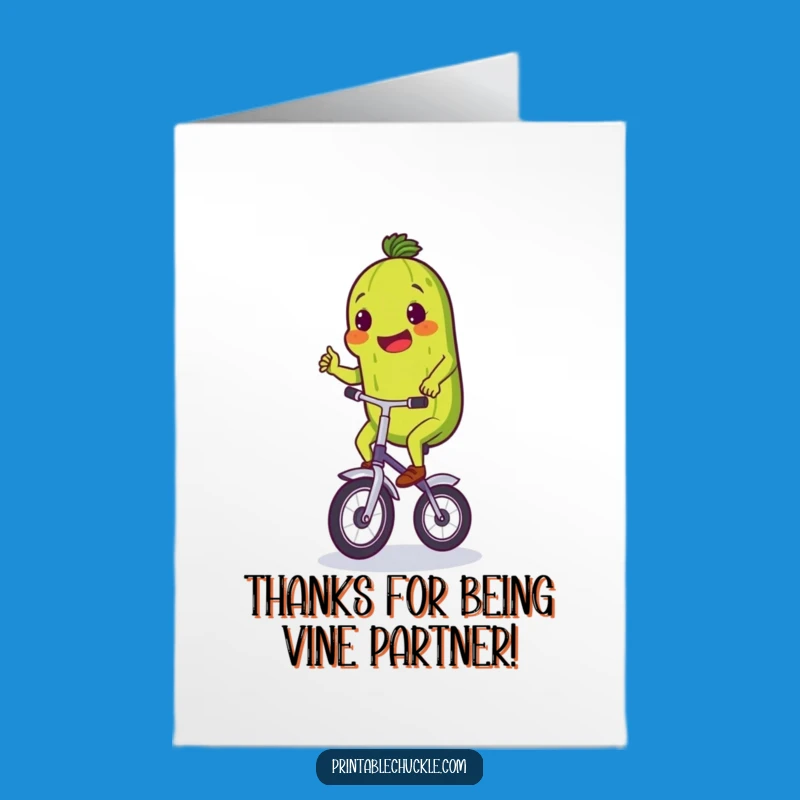 Free Printable Thank You Card: Pickle Unicycle Journey Downloadable