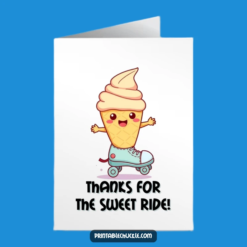 Free Printable Ice Cream Thank You Card - Adorable Downloadable Gift of Gratitude