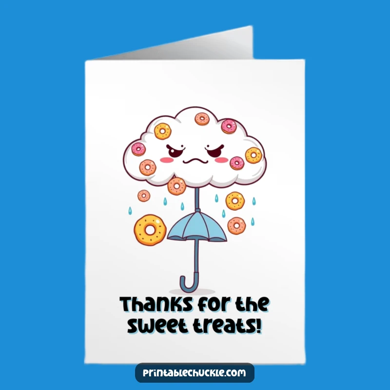 Free Printable Donut Cloud Thank You Card - Sweet Downloadable Gift of Thanks