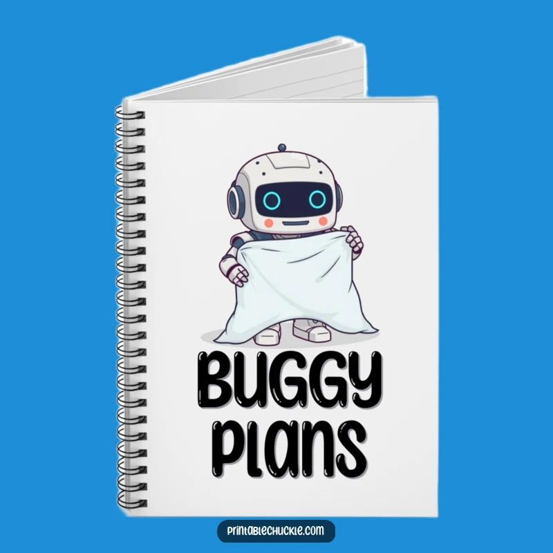 Funny Clumsy Robot Fitted Sheet Notebook - Robotic Chore Journal, Perfect Funny Gift