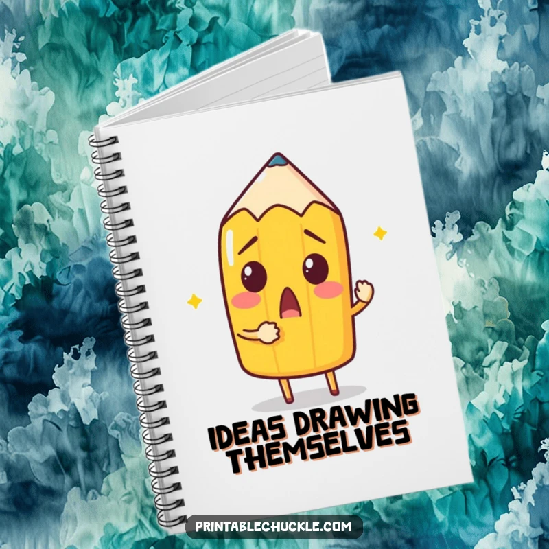 Funny Pencil Notebook: A pencil attempts to draw itself, ideal for recording creative thoughts and sketches.