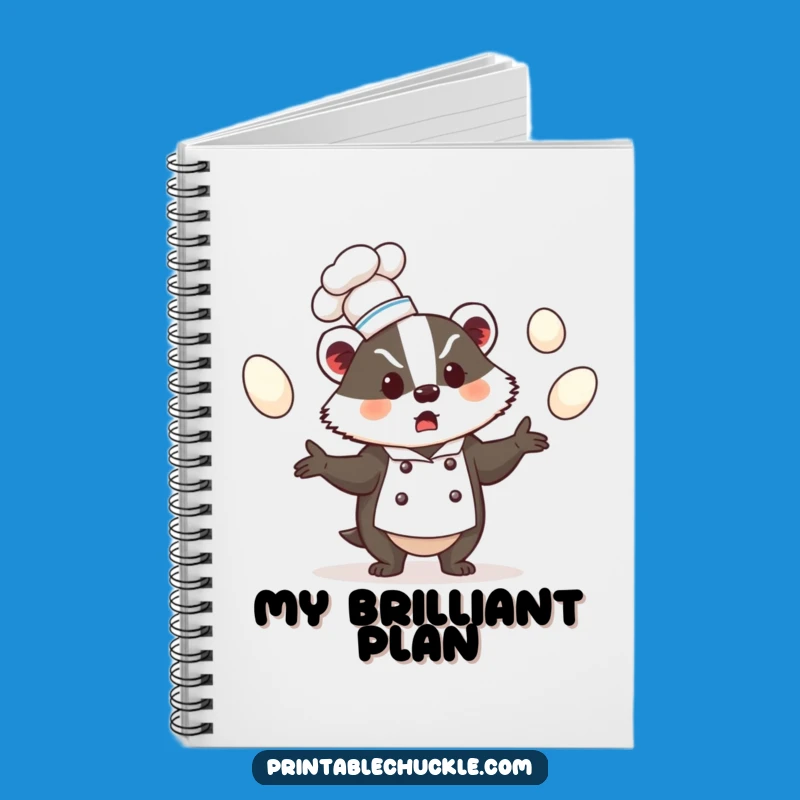 Funny Badger Chef Notebook, Culinary Chaos Funny Gift Journal