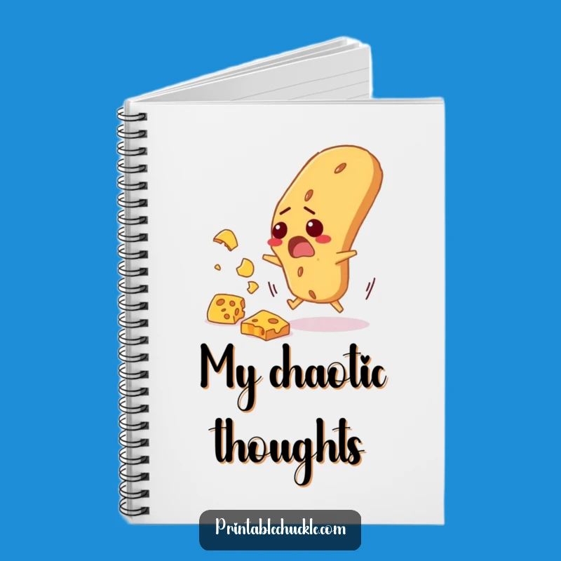 Funny Baguette Cheese Dodge Notebook: Jot Down Ideas with a Startled Bread, Humorous Gift