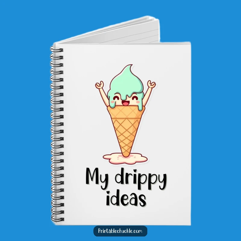 Funny Melted Ice Cream Cone Notebook - Jot Down Sweet Ideas!