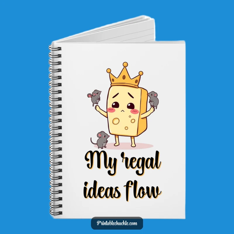Funny Notebook: Confused Cheese Crown Juggling Mice - Journaling Fun